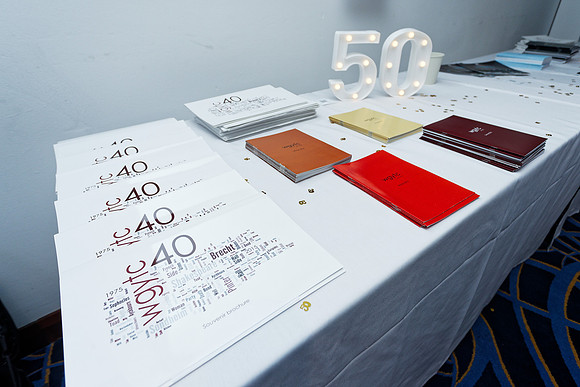 West Glamorgan Youth Theatre Company 50th anniversary dinner at Blanco's Hotel, Port Talbot, Wales, UK