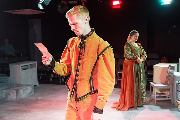 Theatre dress rehearsal, Swansea, Wales, UK