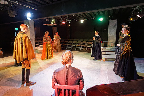 Theatre dress rehearsal, Swansea, Wales, UK