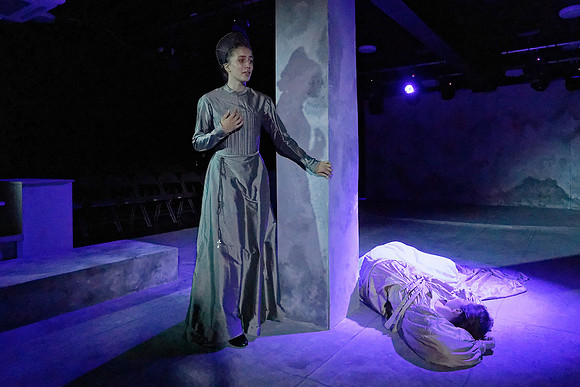 Theatre dress rehearsal, Swansea, Wales, UK