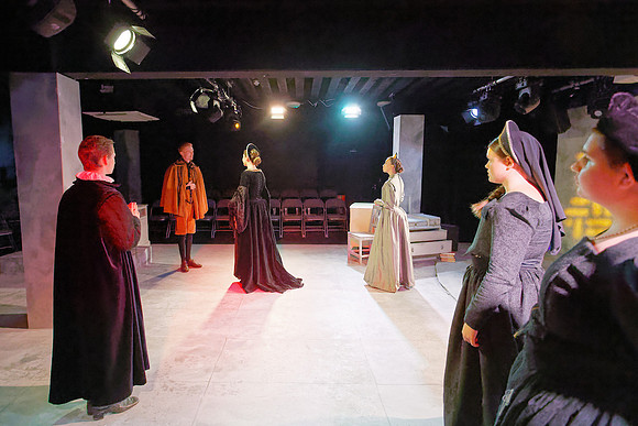 Theatre dress rehearsal, Swansea, Wales, UK